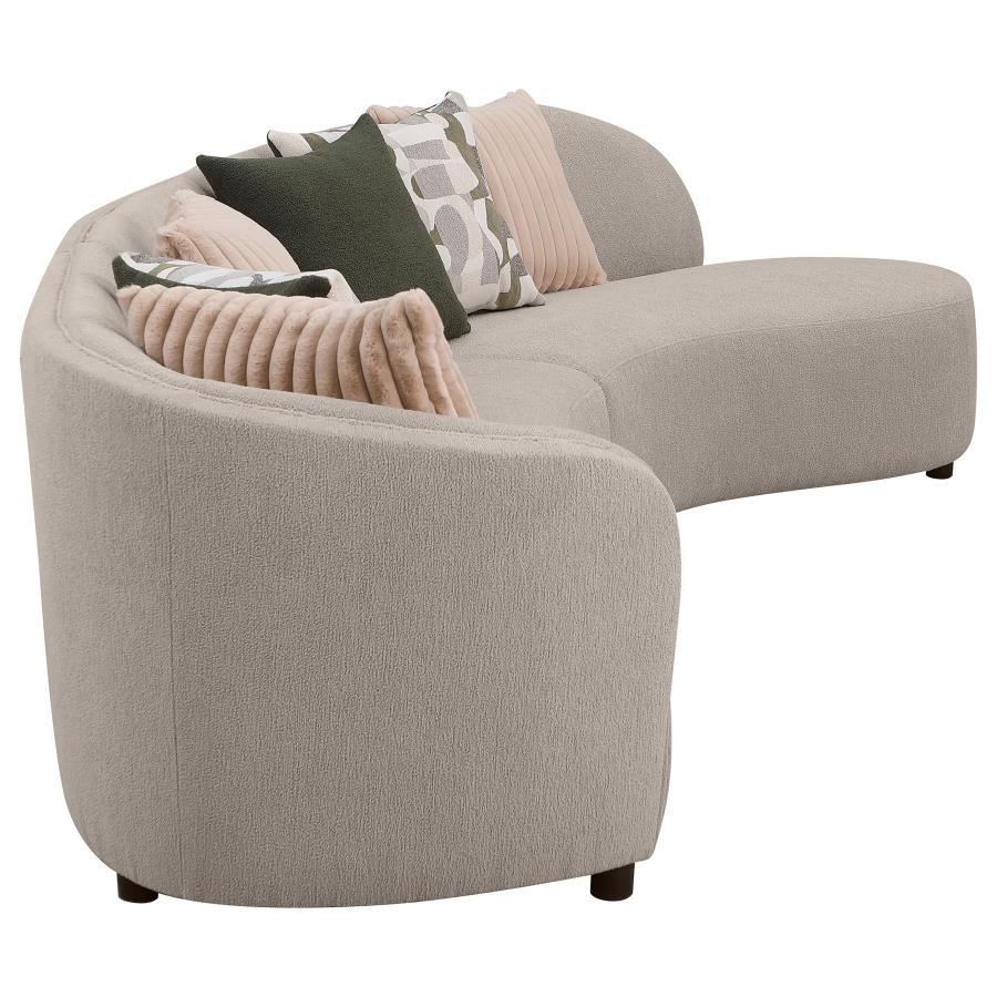 Fayette 3 Pc Upholstered Sectional Greige