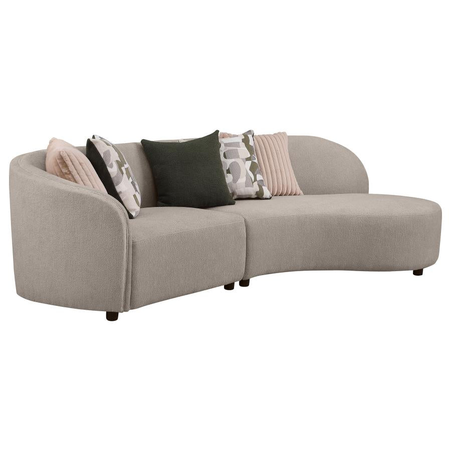 Fayette 3 Pc Upholstered Sectional Greige