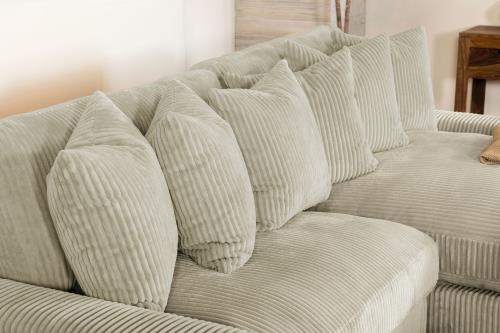 Seccional reversible Blaine de 2 piezas - Tela color arena