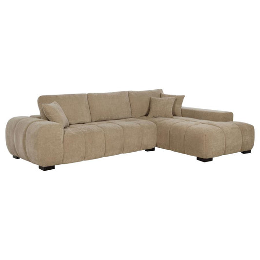 Octavia Upholstered Sectional Chaise Camel