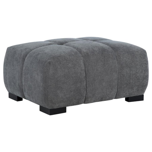 Octavia Upholstered Charcoal Gray Ottoman 509968