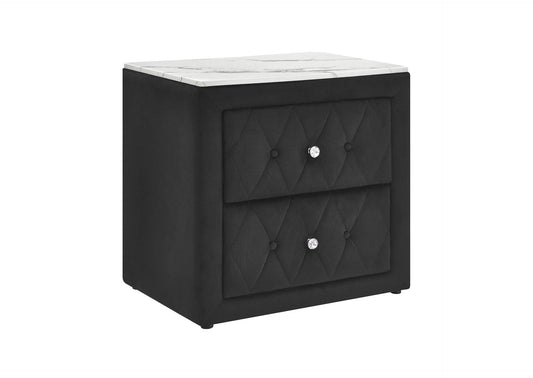 Jayla Nightstand Black Velvet 5114BK-2