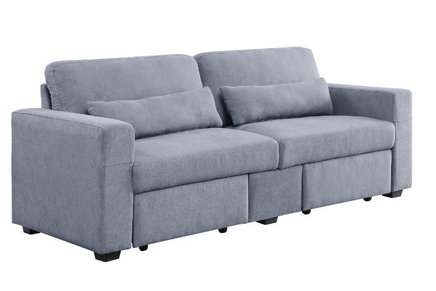 Rogyne Storage Sofa - Neutral Gray Fabric