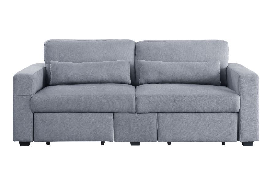 Rogyne Storage Sofa - Neutral Gray Fabric