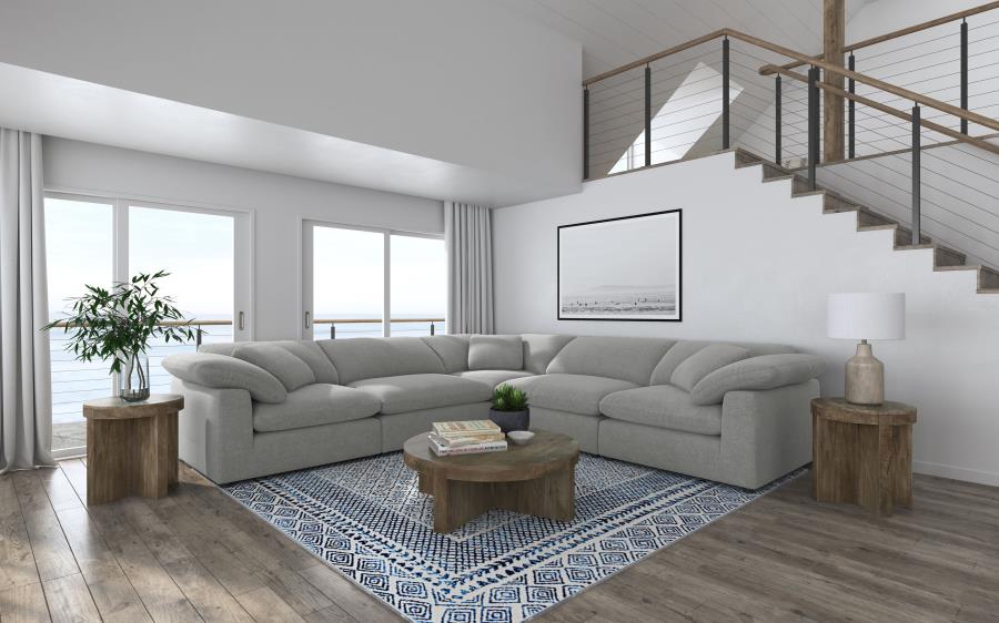 Raleigh Modular Boucle Grey Sectional 551754