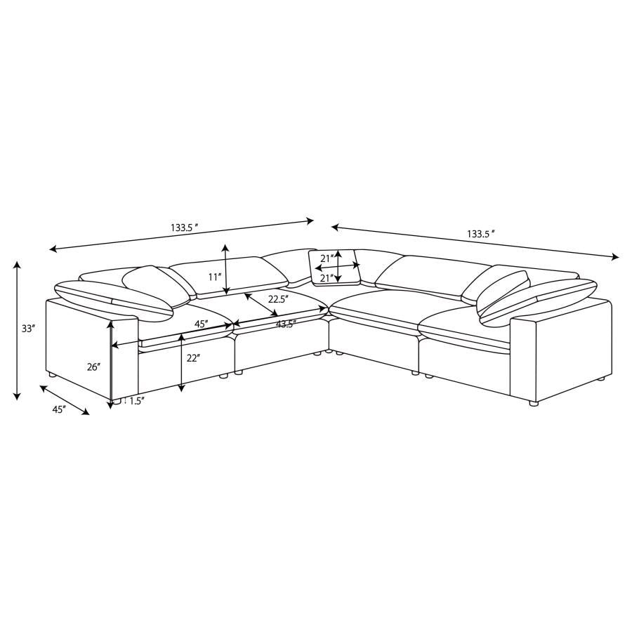 Raleigh Modular Boucle Grey Sectional 551754