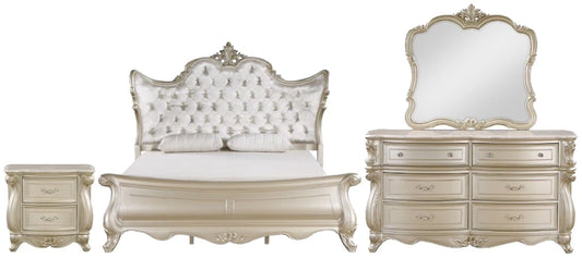 Monique Champagne Finish Bedroom Collection