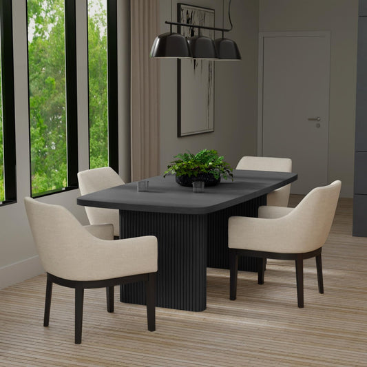 Reba Black Dining Set by Alpine Furniture