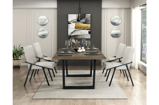 Homeleance Rochelle 7 Pc Oak Finish Dining Set