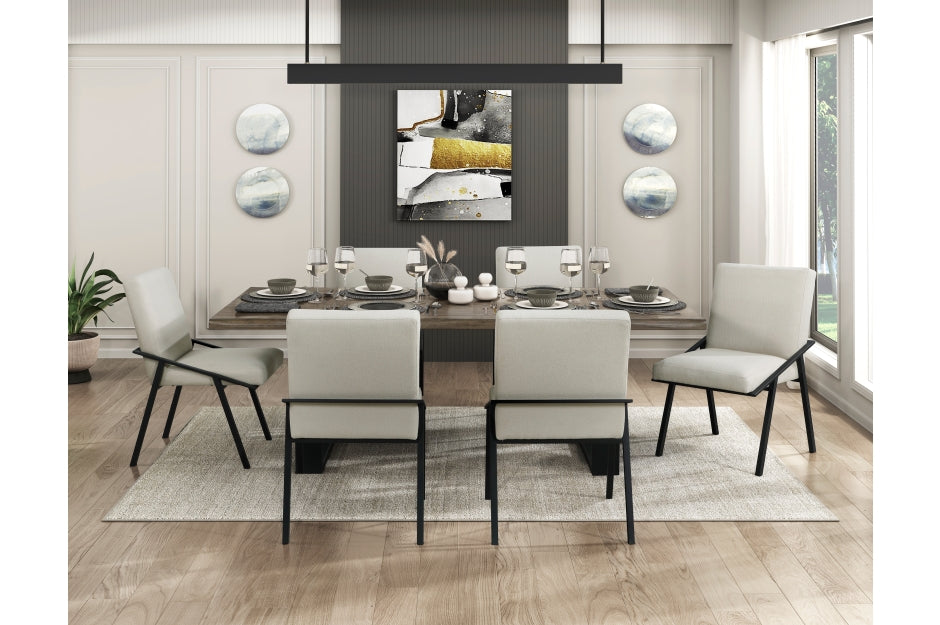 Homeleance Rochelle 7 Pc Oak Finish Dining Set