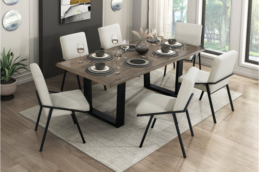 Homeleance Rochelle 7 Pc Oak Finish Dining Set