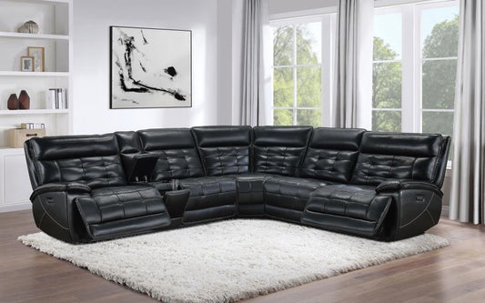 Hewitt Dual Power Black 3 Pc Sectional