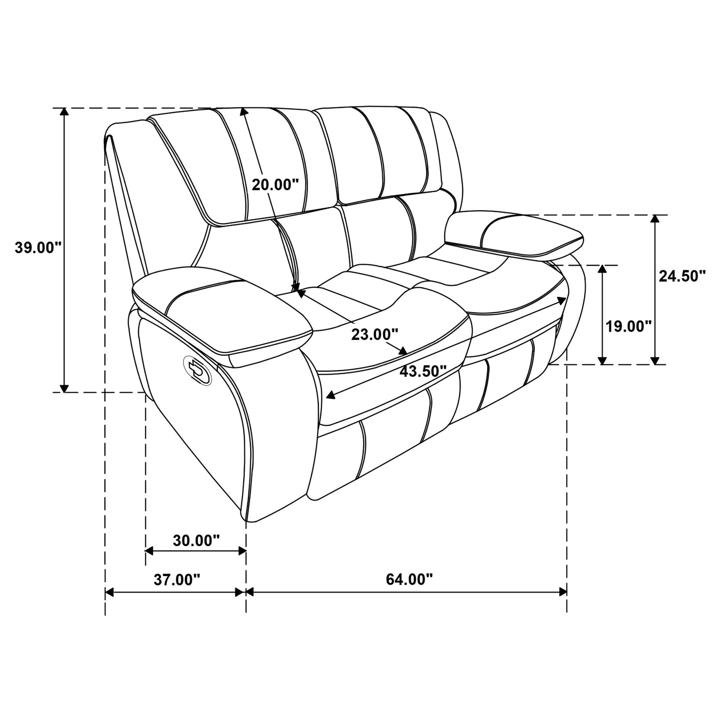 Camila Motion Living Room Set - Black or Red