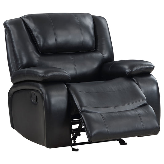 Camila Black Leatherette Glider Recliner 610246