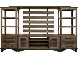 Loft Brown Solid Pine Entertainment Center - Reclaimed Wood