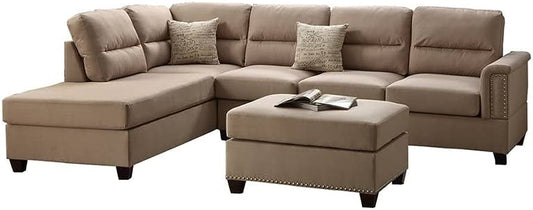 F7614 Andrew Sectional by Poundex - Sand Microfiber