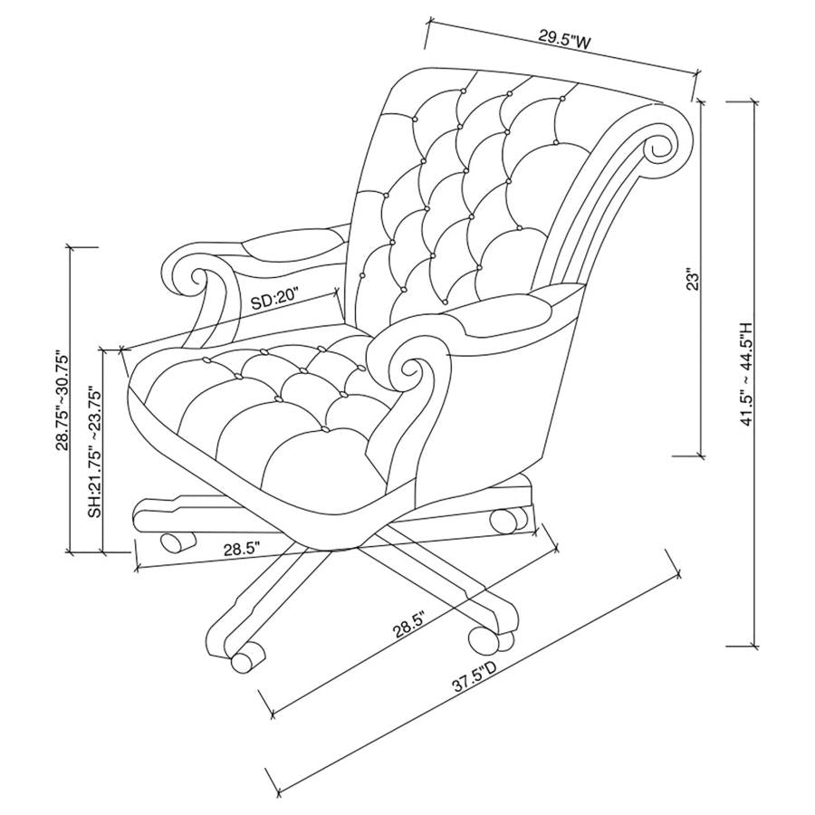 Calloway Tufted Ajustable Office Chair 800142