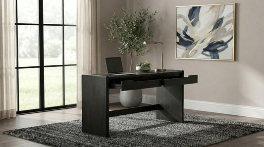 Leandro Burnished Black Writing Desk