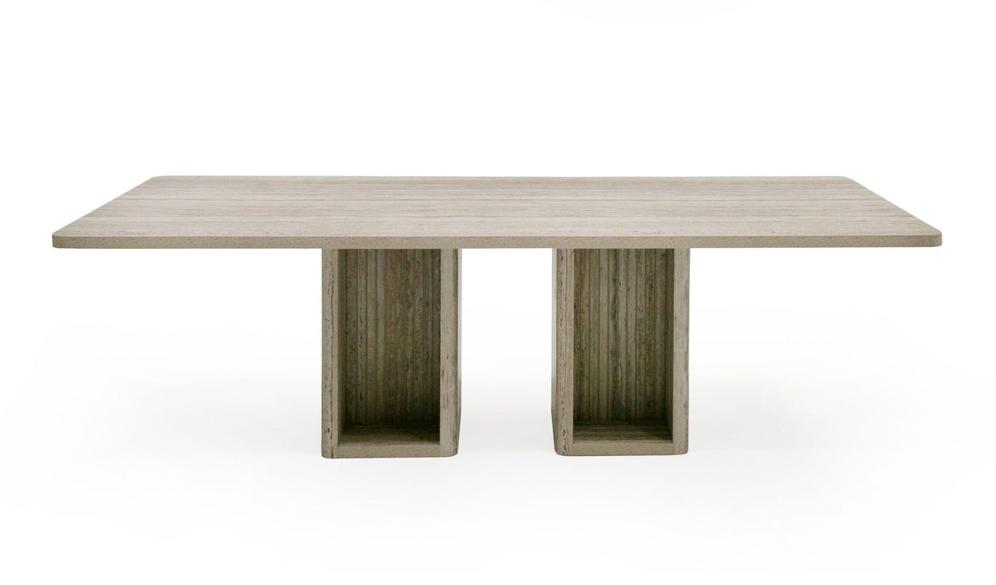 Roma Modern Travertine Rectangular Dining Table