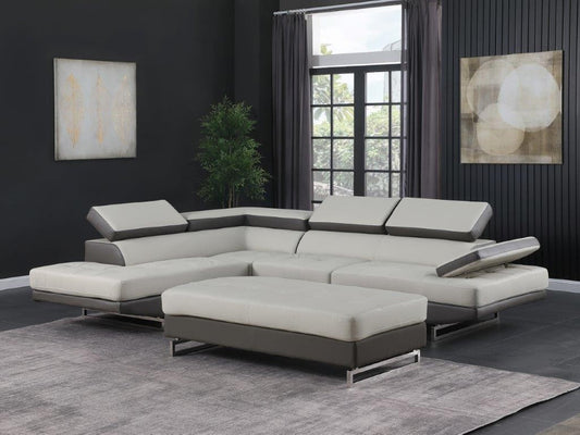 Global United 8136 Two Tone Light Gray Sectional