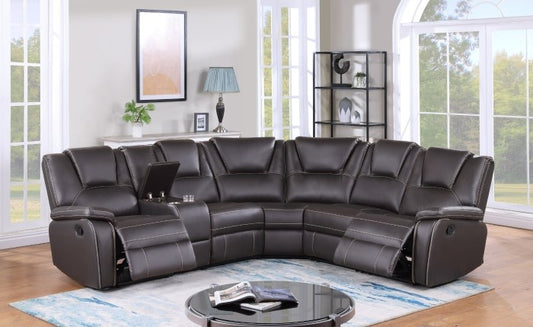Milton Greens 8188 Breathable Air Leather Manual Sectional