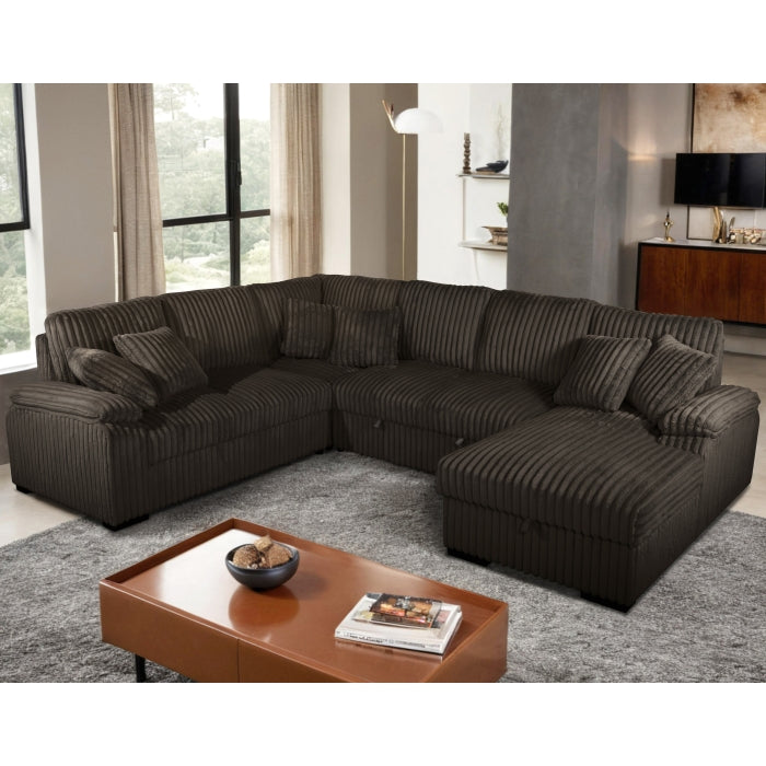 8225 Chocolate U-Shape Sectional