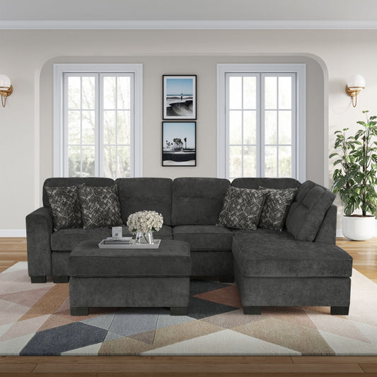 8255 Chenille 4 Pc Sectional
