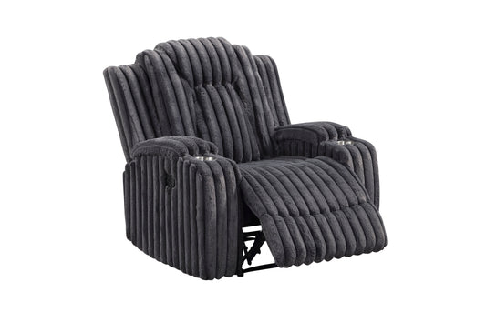 Phyllis Gray Corduroy Recliner 8348DGY-1