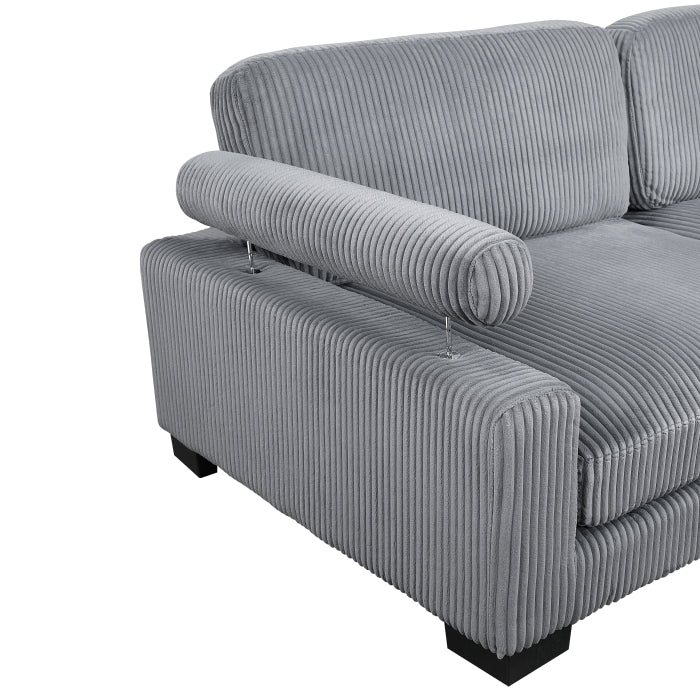 8555GY Modular 5 Pc Gray Sectional