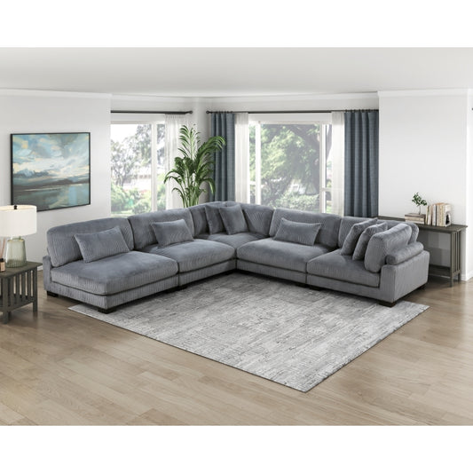 8555GY Modular 5 Pc Gray Sectional