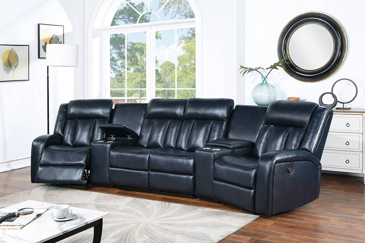 Poundex F86628 Leatherette 5 Pc Sectional - 2 Colors