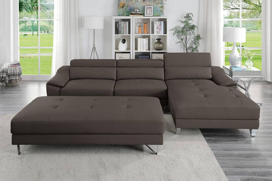 F8813 Faux Leather 2 Pc Sectional by Poundex