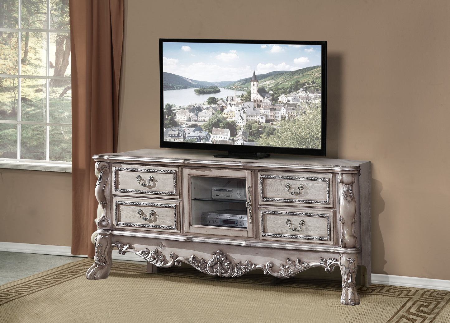 Dresden 91470 Entertainment Center - Vintage Bone White Finish