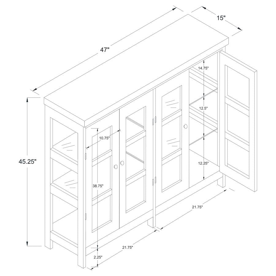 Sable White 950306 Accent Cabinet - 4 Doors