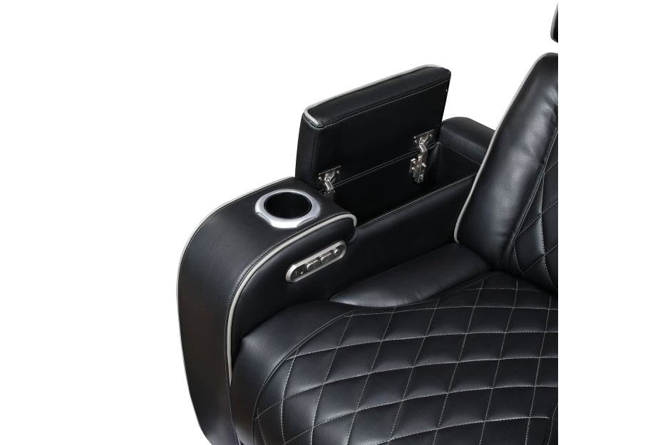Fairway Black 2 Pc Living Room Set - Power Recliners
