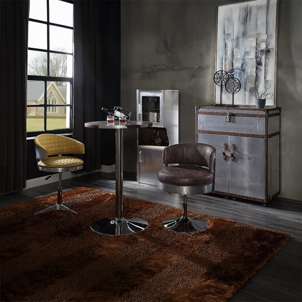 Brancaster 96470 Leather Swivel Bar Stool