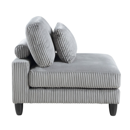 Robstown Gray Corduroy Armless Chair 9688GY-AC