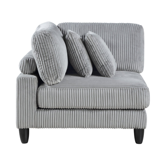 Robstown Gray Corduroy Corner Chair 9688GY-CR