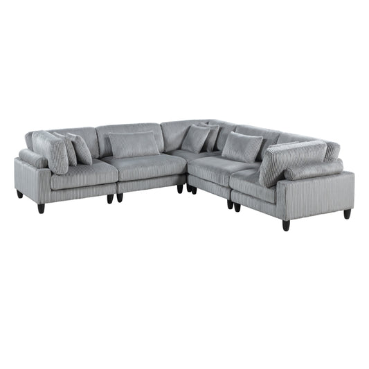 Robstown Modular Gray Corduroy Sectional