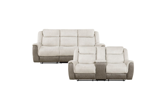 Harriette Beige Sofa & Loveseat 9703BE*2