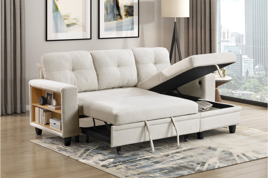 Ansley Sectional w/Reversible Chaise, Pull-out Bed