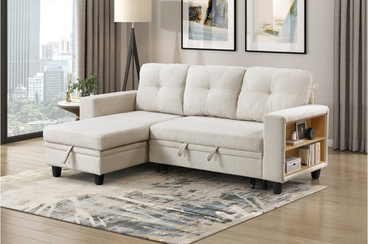 Ansley Sectional w/Reversible Chaise, Pull-out Bed
