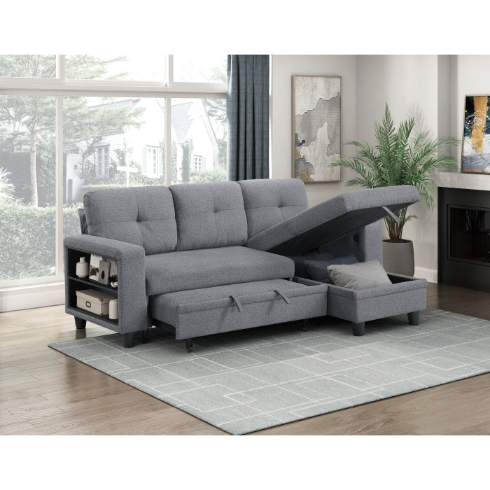Ansley Sectional w/Reversible Chaise, Pull-out Bed