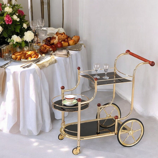 Lacy Serving Cart 98006 - Gold Plated