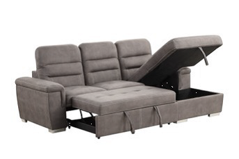 Nexoes 9808 Microfiber Sectional w/Pull Out Sleeper