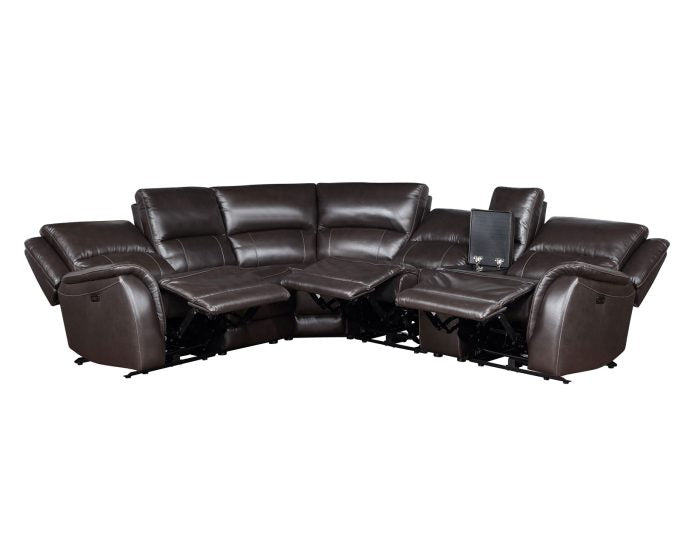 Alexandria 6 Pc Leather Sectional - Chocolate