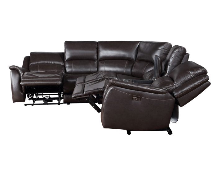 Alexandria 6 Pc Leather Sectional - Chocolate