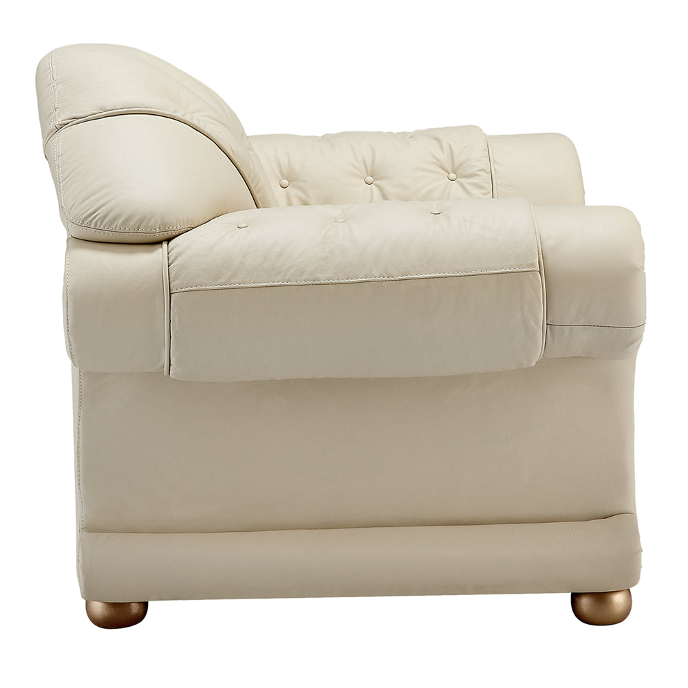 Apolo Top Grain Black or Ivory Leather Sofa Set