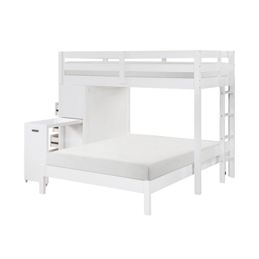 Twin/Full Loft Bunk Bed w/Chest & Hidden Desk
