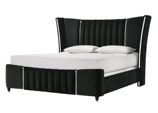Armany Black Velvet 4 Pc Bedoom Collection